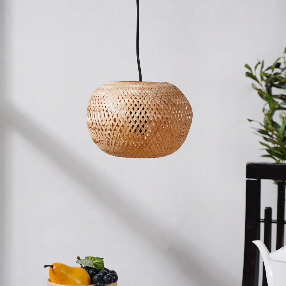 Shellac Bamboo Round Lampshade 7.5 Inch - Image 3