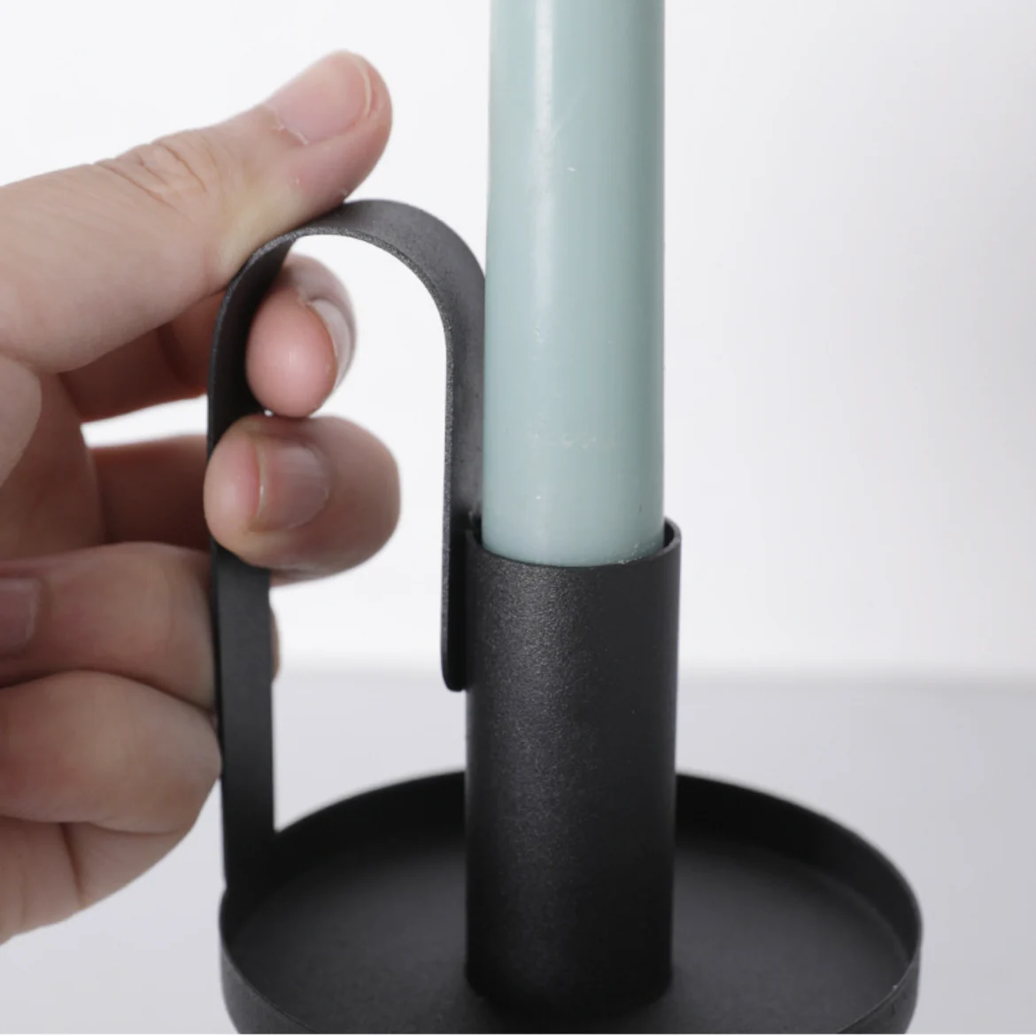 Short Black Candle Holders Set Of 2 - Image 3