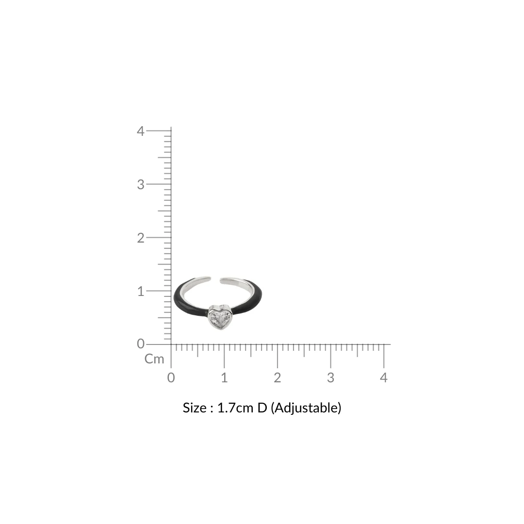 Silver And Black Geometric Ring - Image 3