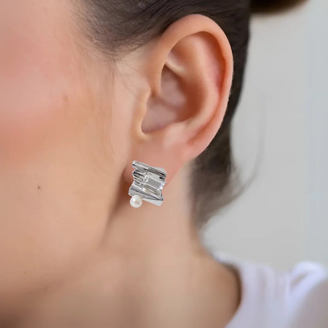 Silver Aura Abstract Stud - Image 5