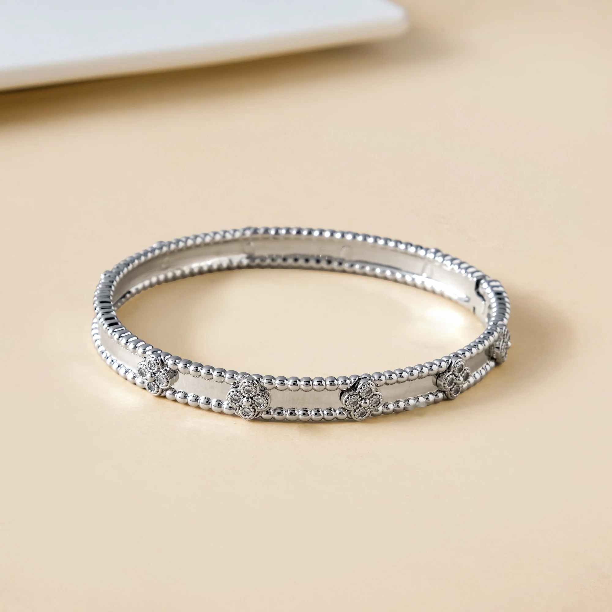 Silver Bloom Metal Bangle - Image 5