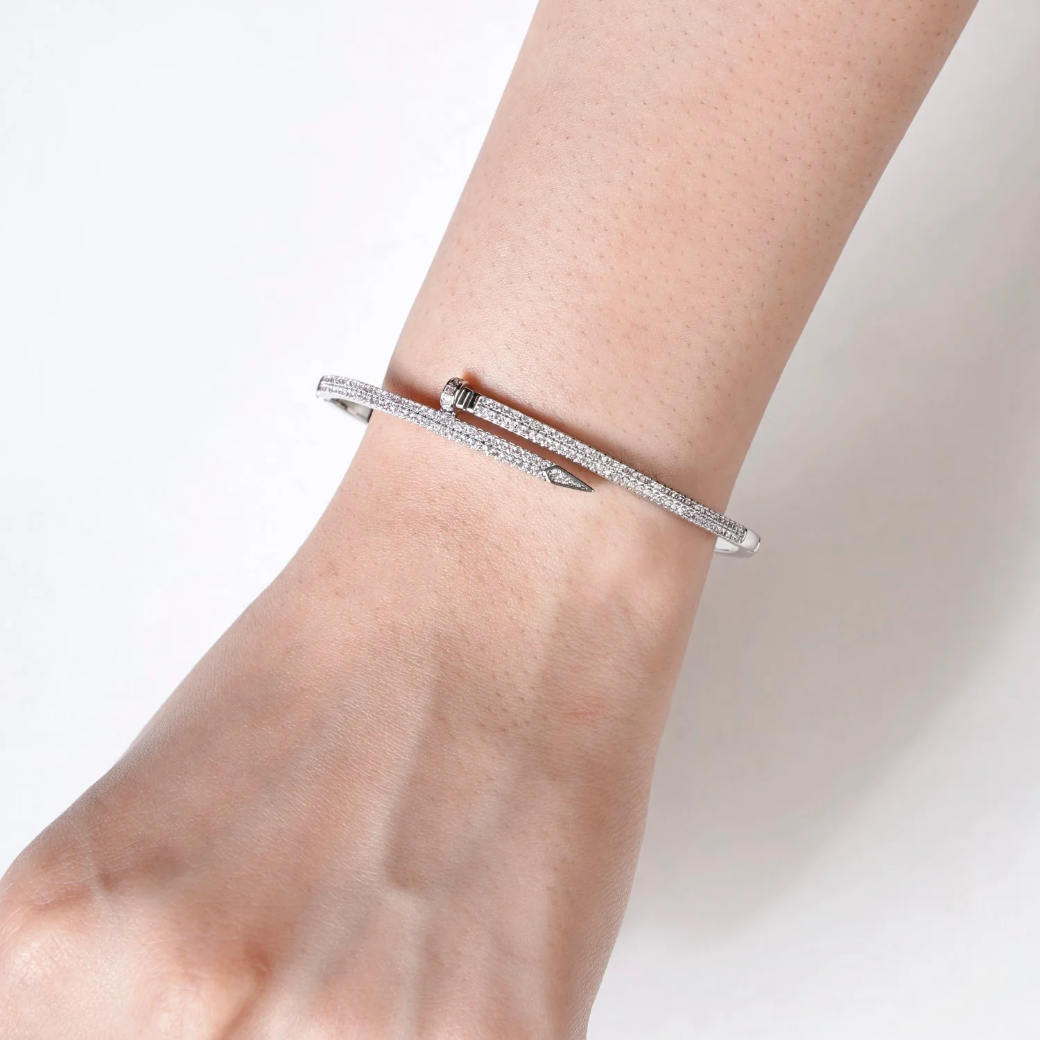 Silver Nail Glittery Bracelet - Image 2
