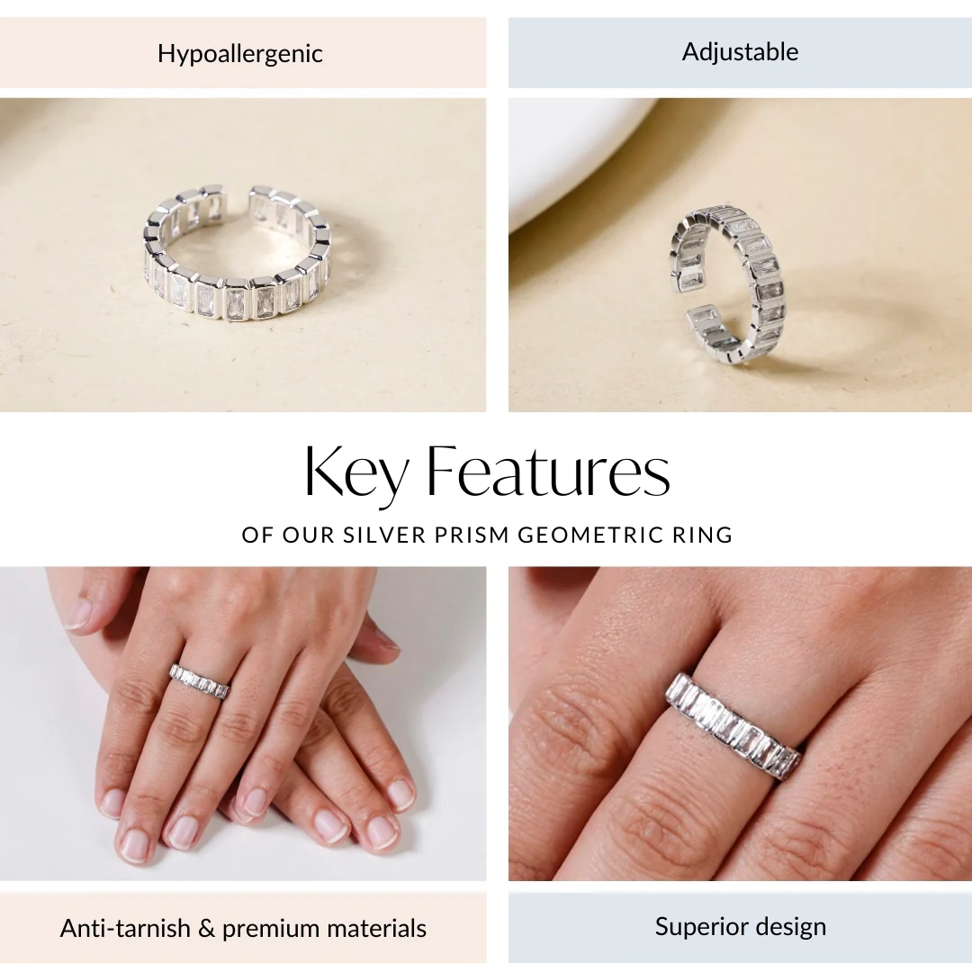 Silver Prism Geometric Ring - Image 4