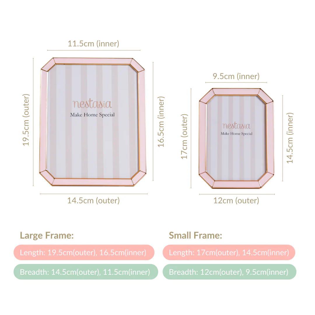Silver Rim Photo Holder Frame Pink Set Of 2 - Image 5
