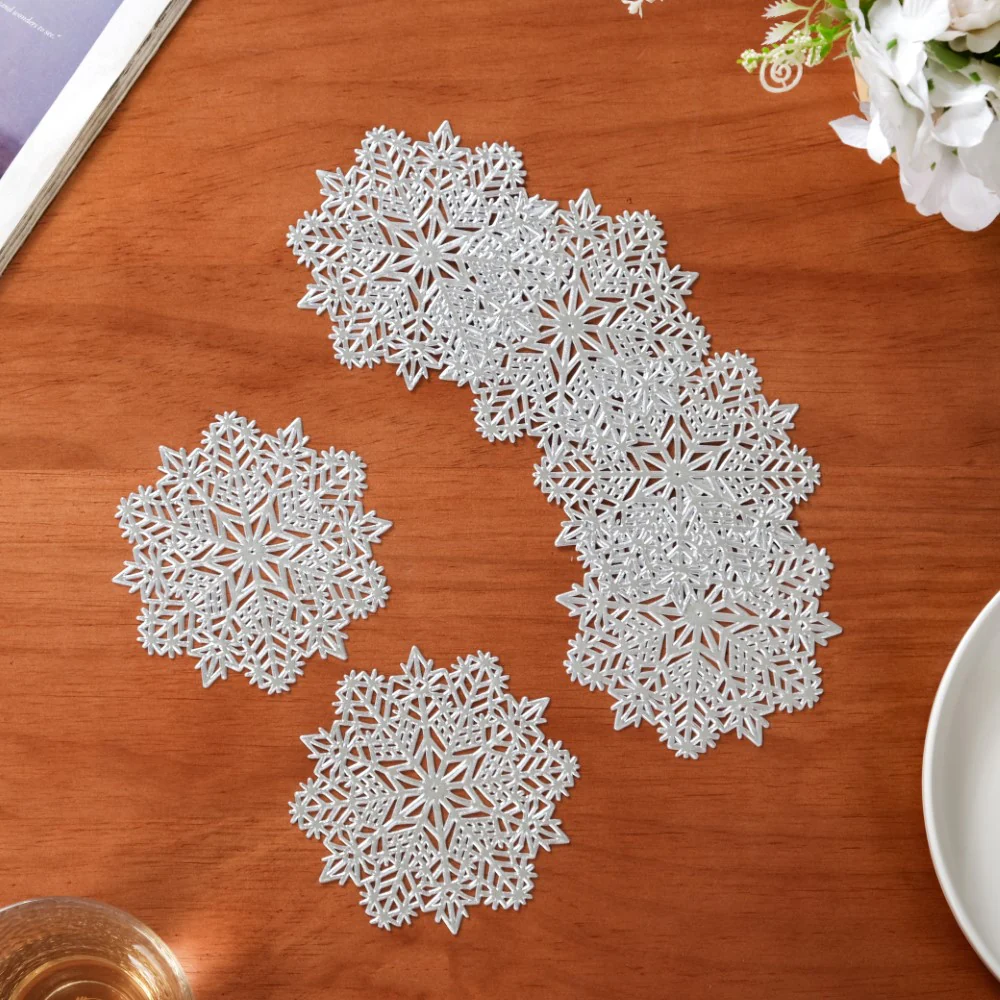 Silver Snowflake Coaster Set Of 6 - Image 3