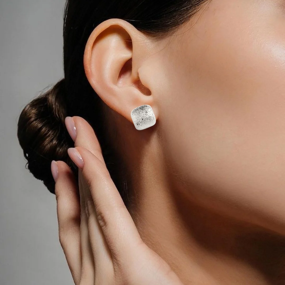 Silver Square Fold Studs - Image 2