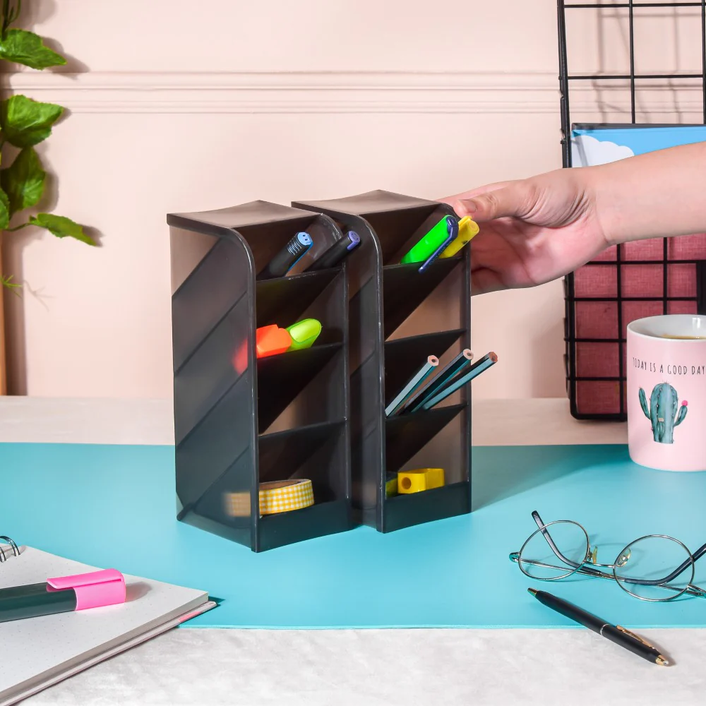Slanting Desk Organiser Black Set Of 2 - Image 2