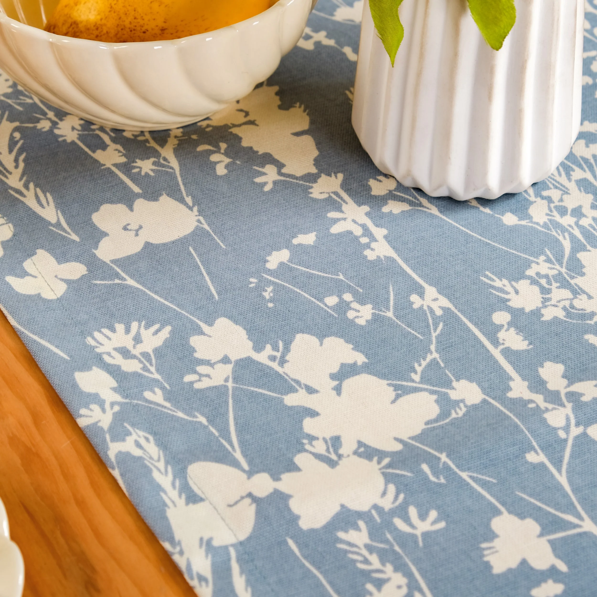 Slate Blue 8 Seater Pure Cotton Runner 264x35cm - Image 2