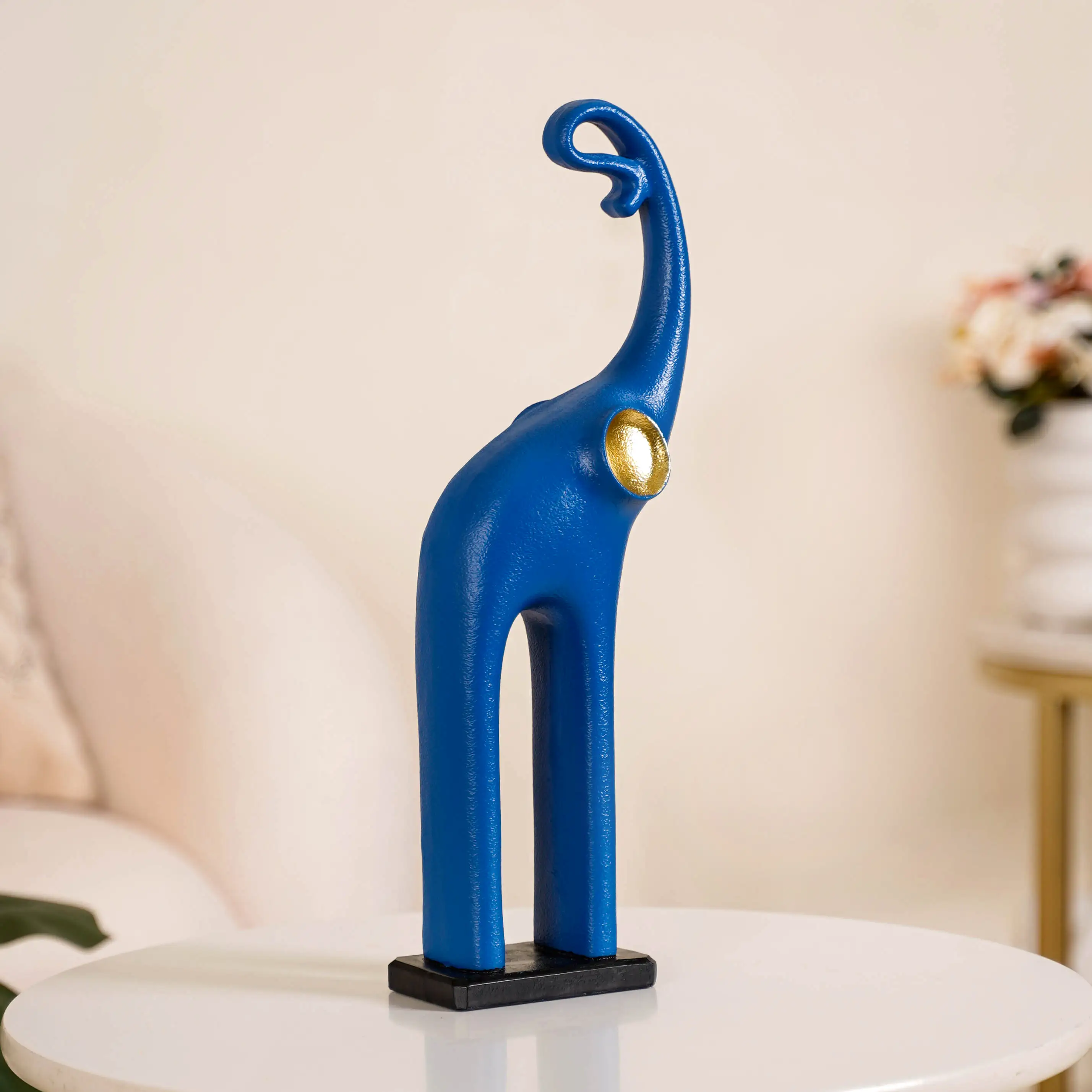 Sleek Elephant Figurine For Decor Blue - Image 3