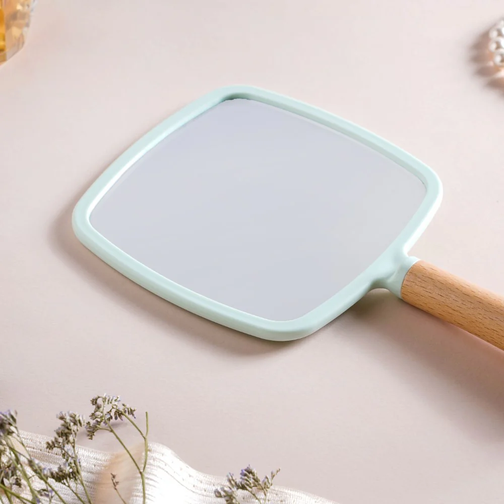 Sleek Square Handheld Mirror Green - Image 9