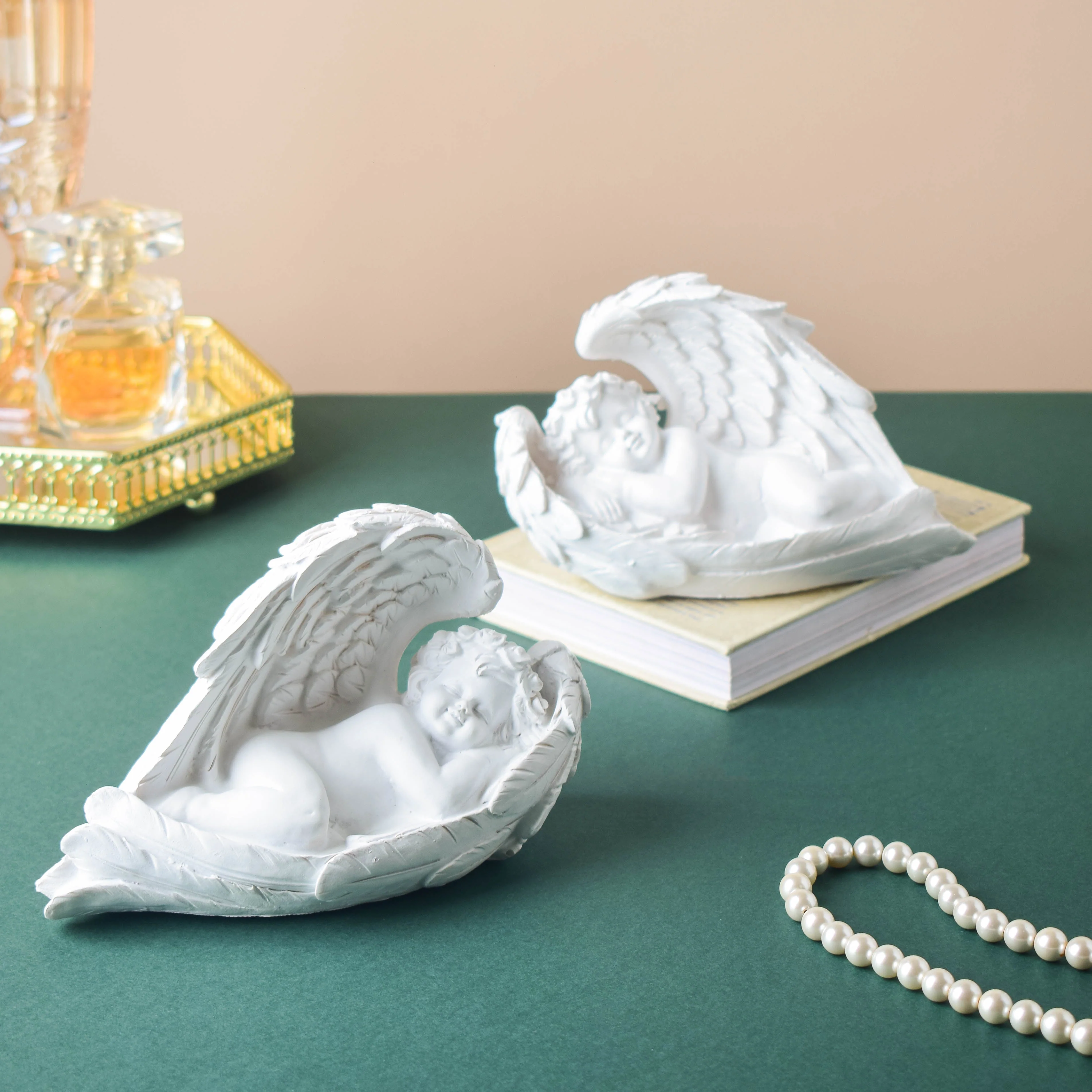 Sleeping Angel Statue White - Image 6