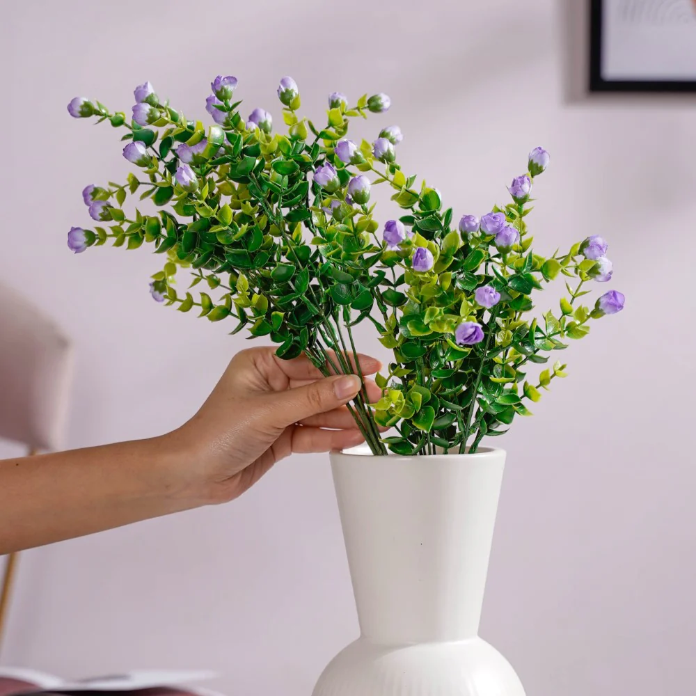 Small Artificial Flowers Bunch Purple Set Of 2 - Image 2