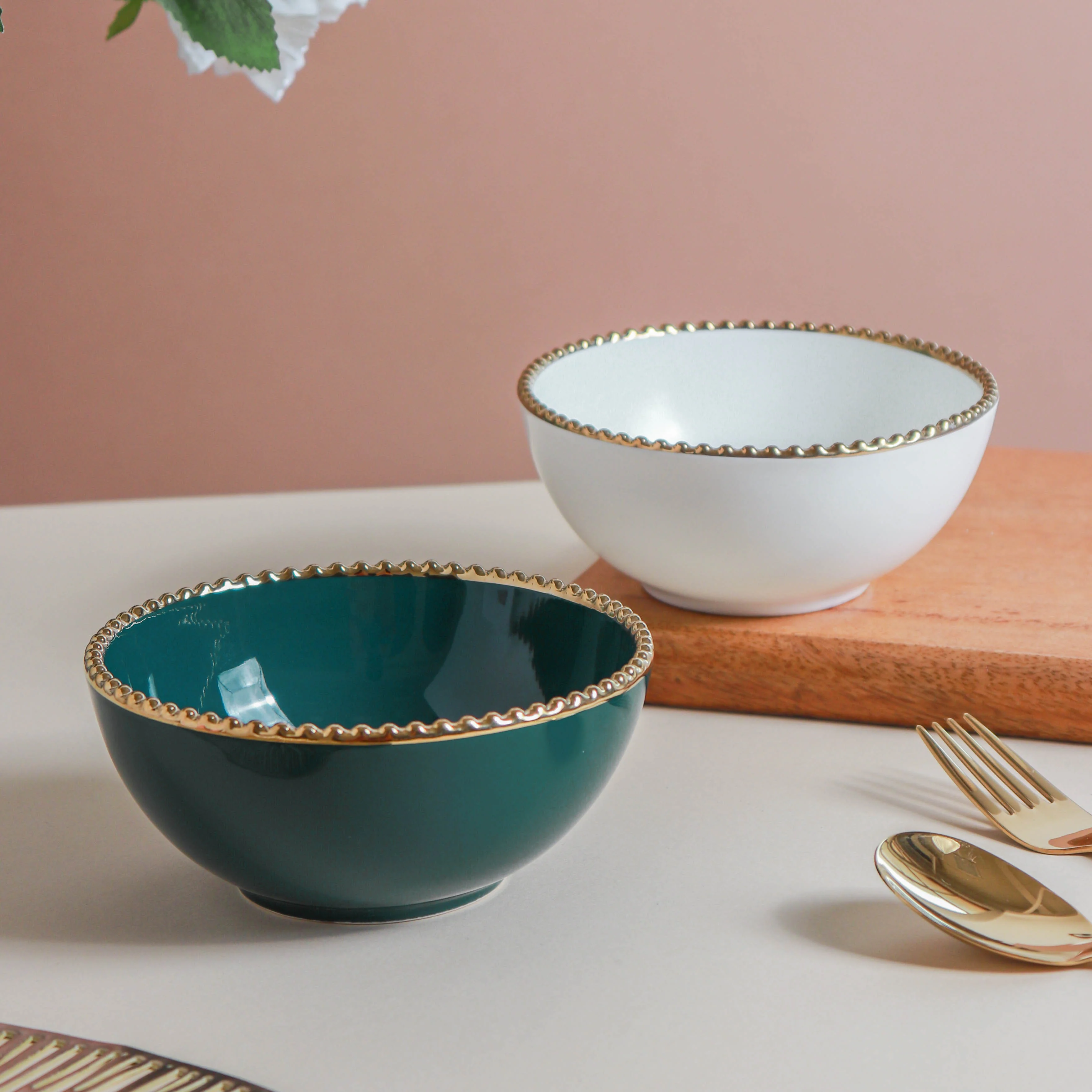 Snack Bowl With Gold Rim 300 ml - Image 6