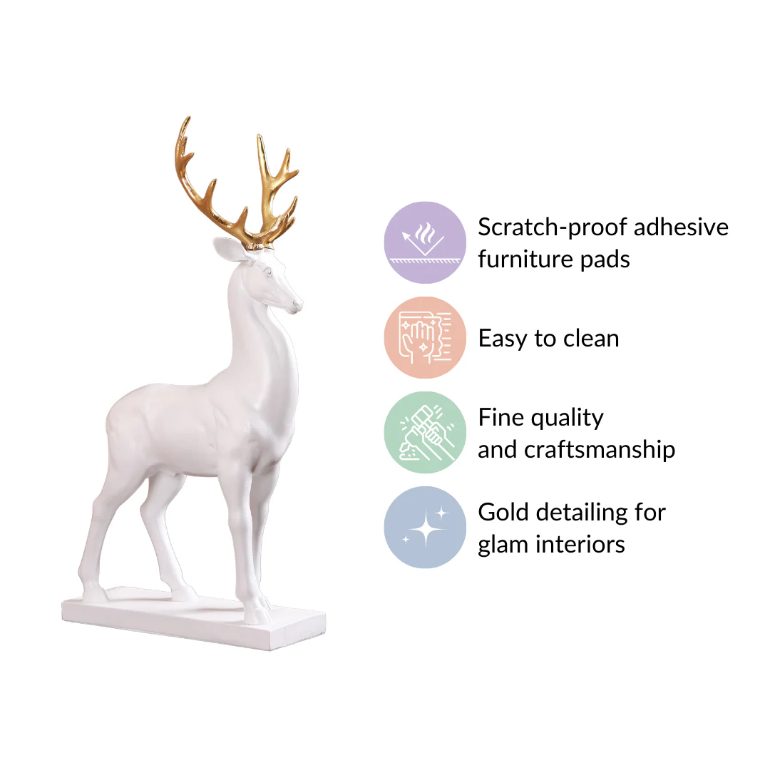 Snow Reindeer Showpiece White Large - Image 6