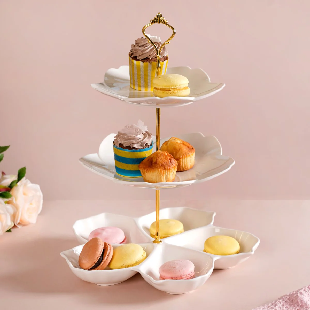 Snow White Flower 3-tier Snack Stand - Image 8