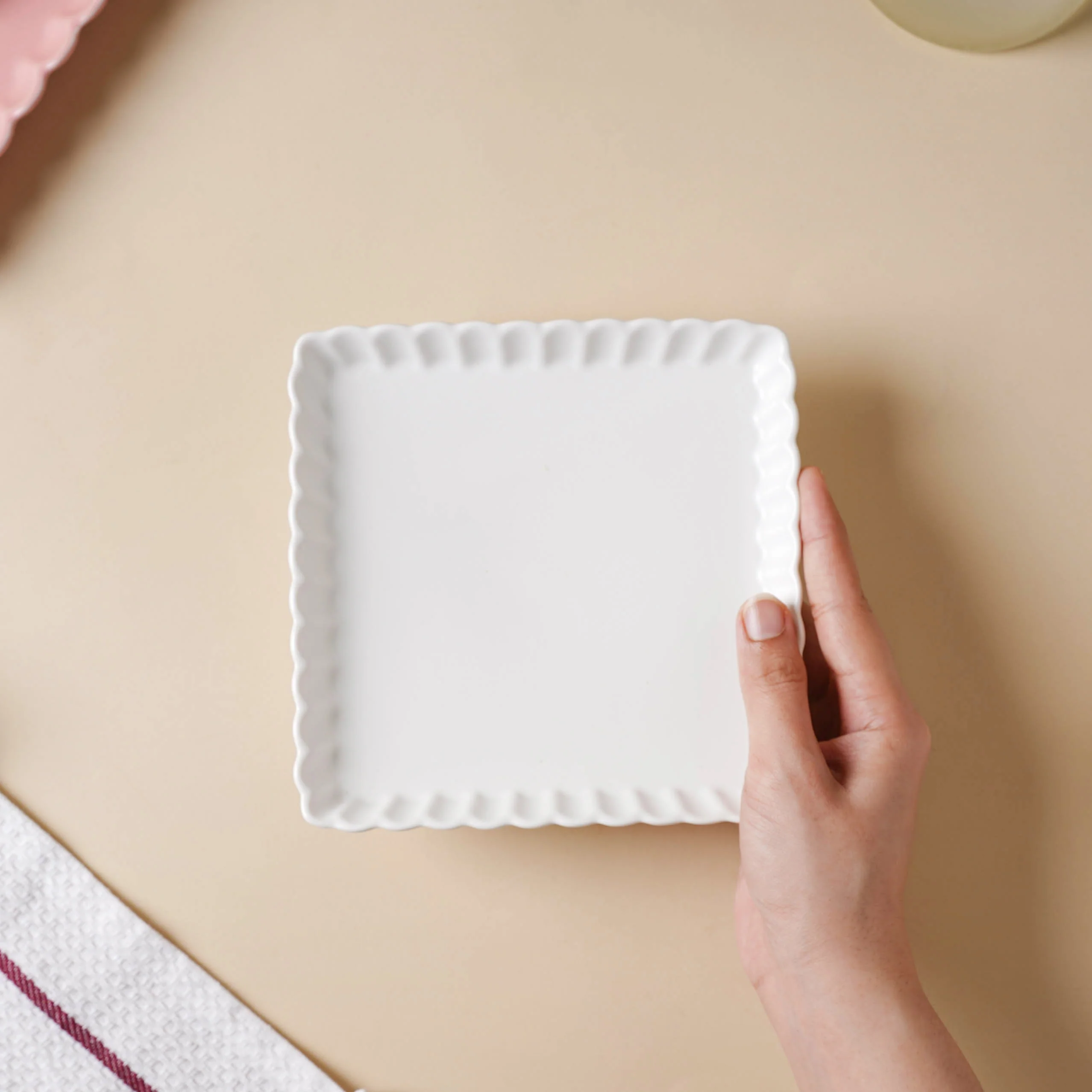 Snow White Square Snack Dish 6 Inch - Image 2
