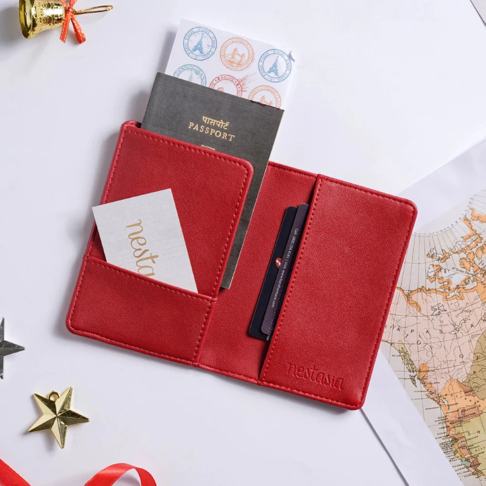 Snowman Embroidered Passport Cover Red - Image 10