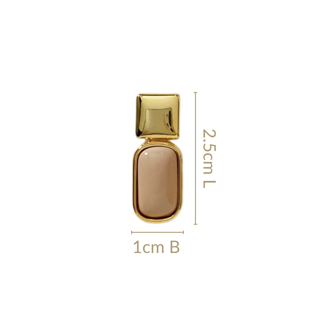 Soft Beige And Gold Earrings - Image 3