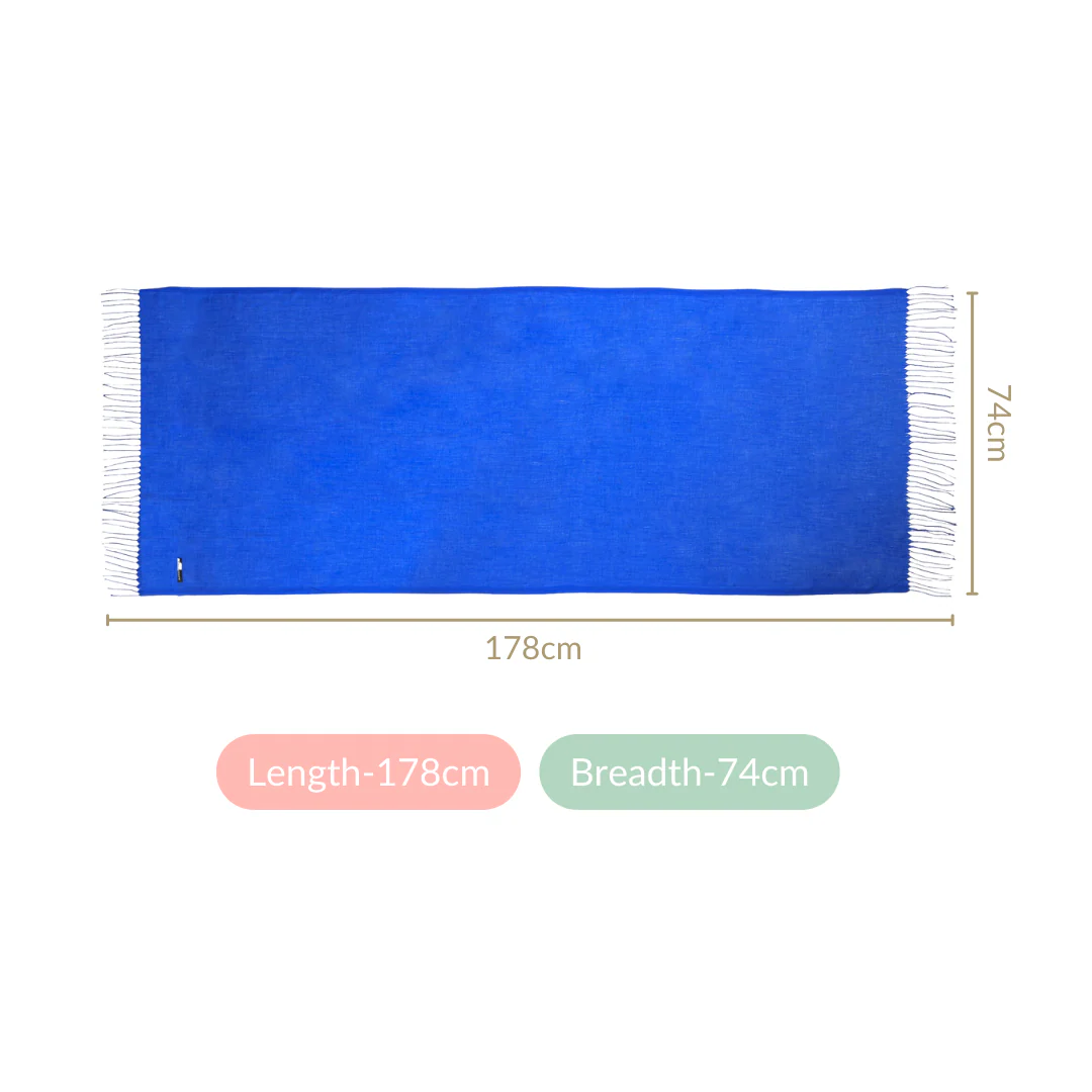 Soft Woollen Scarf With Fringes Blue - Image 5