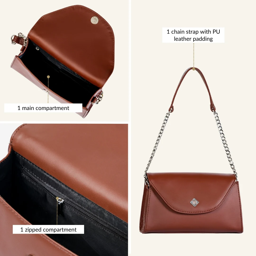 Soi Lisse Brown Shoulder Bag - Image 6