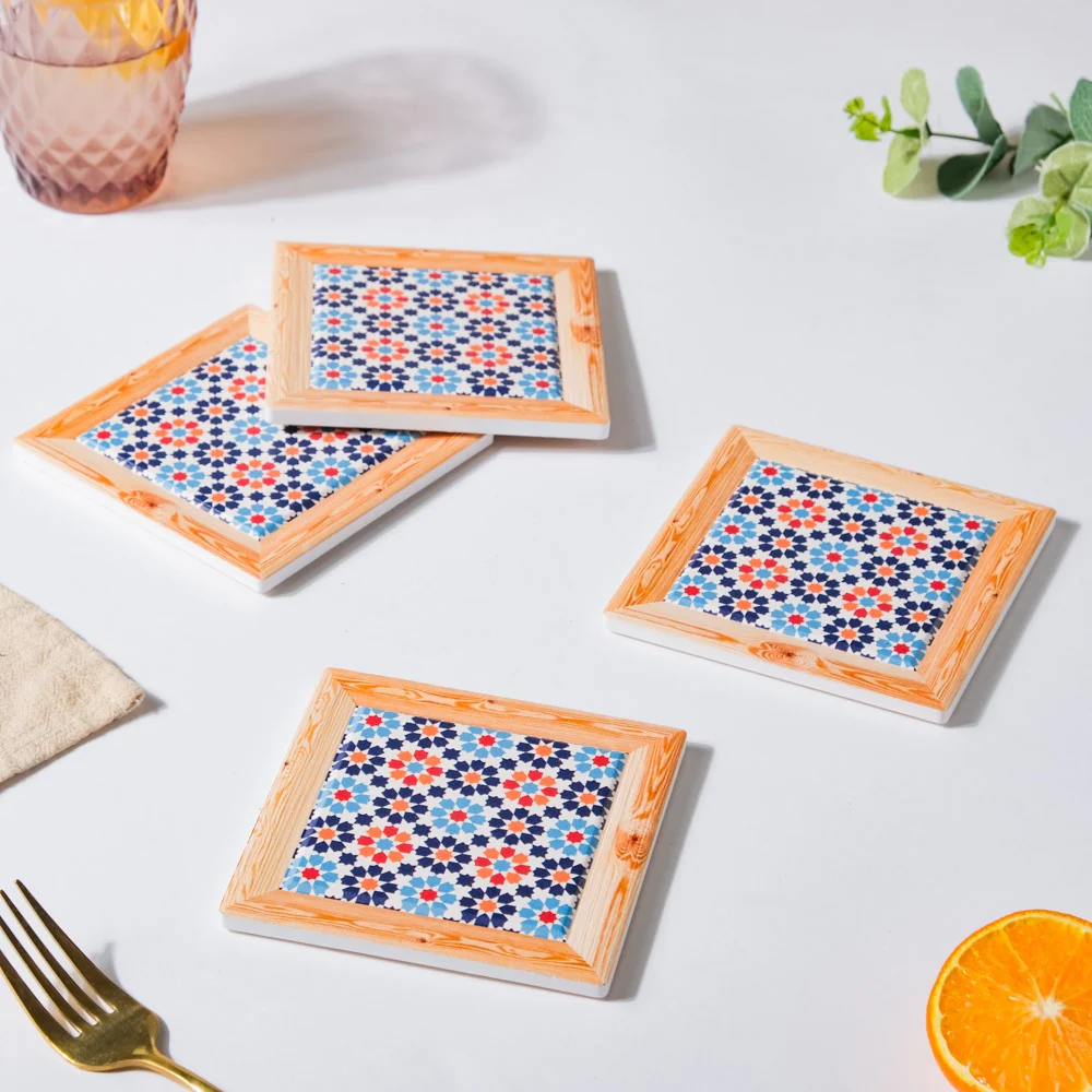 Spanish Tile Ceramic Coaster Set Of 4 - Image 5