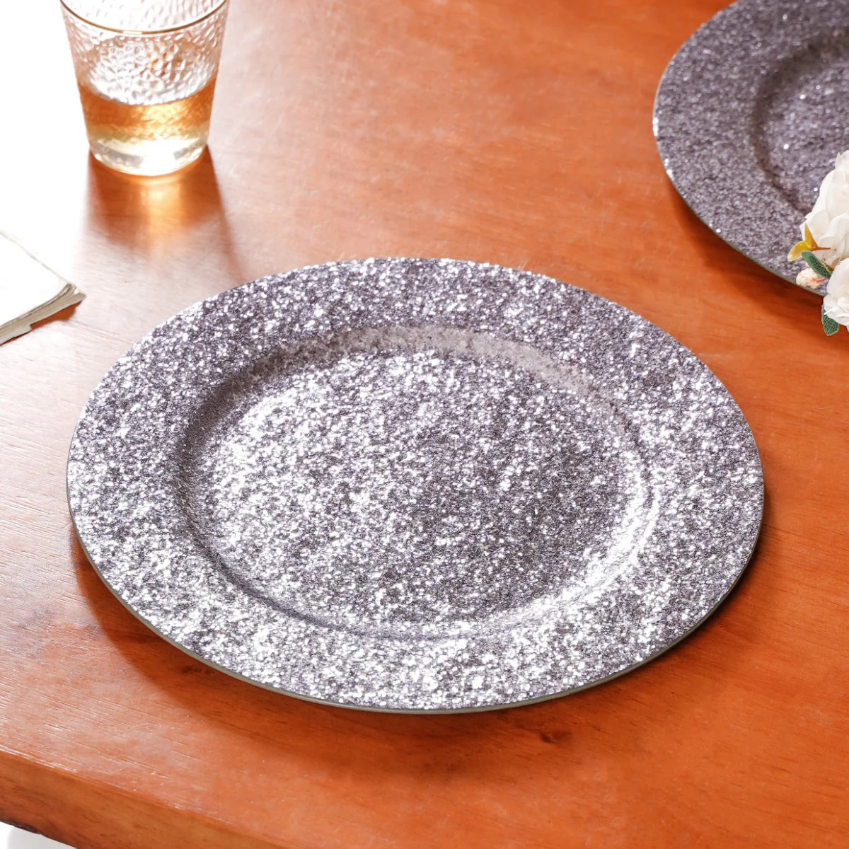 Sparkle Grey Charger Plate Set Of 6 13 Inch - Image 3