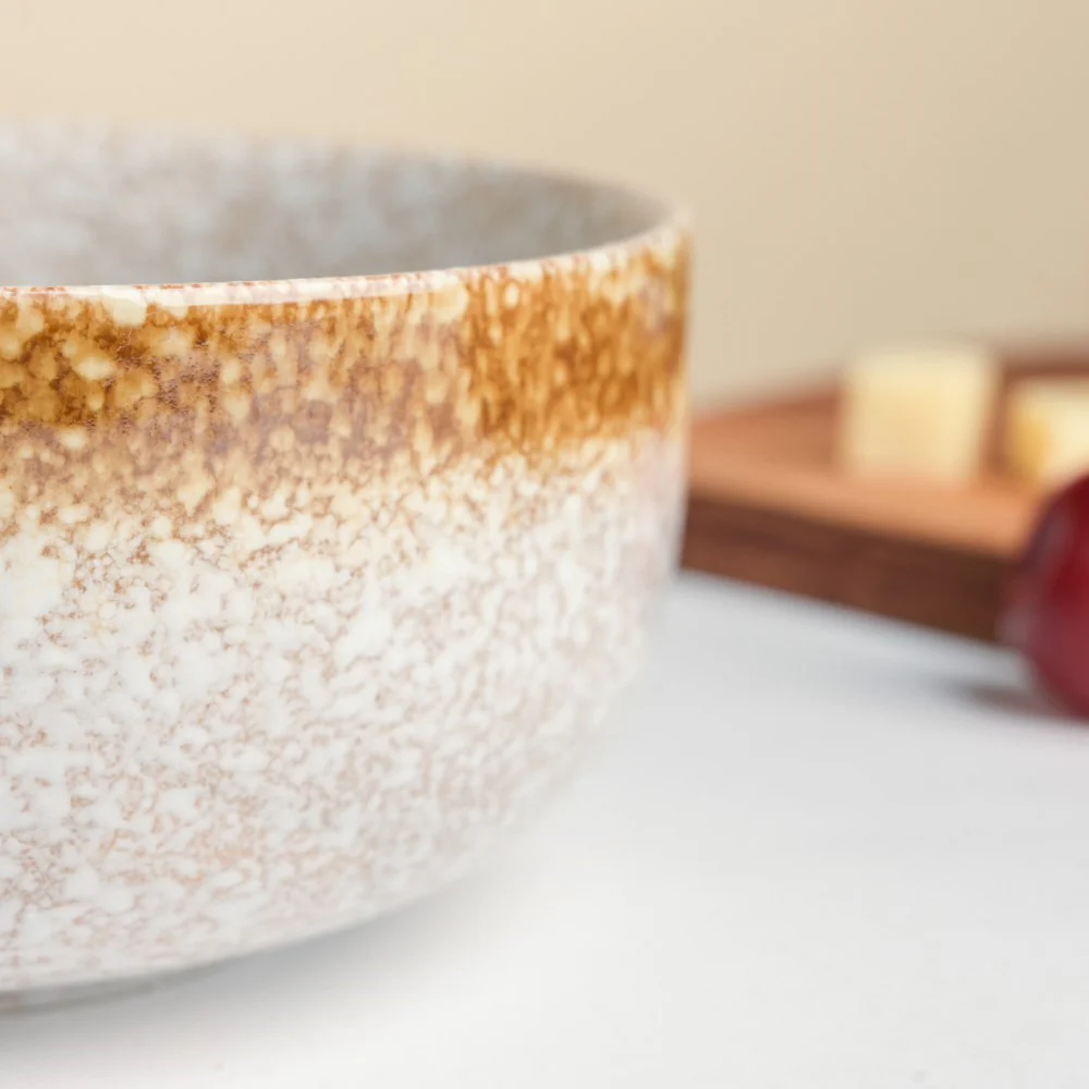 Speckled Glossy Curry Bowl Grey Brown 500 ml - Image 7