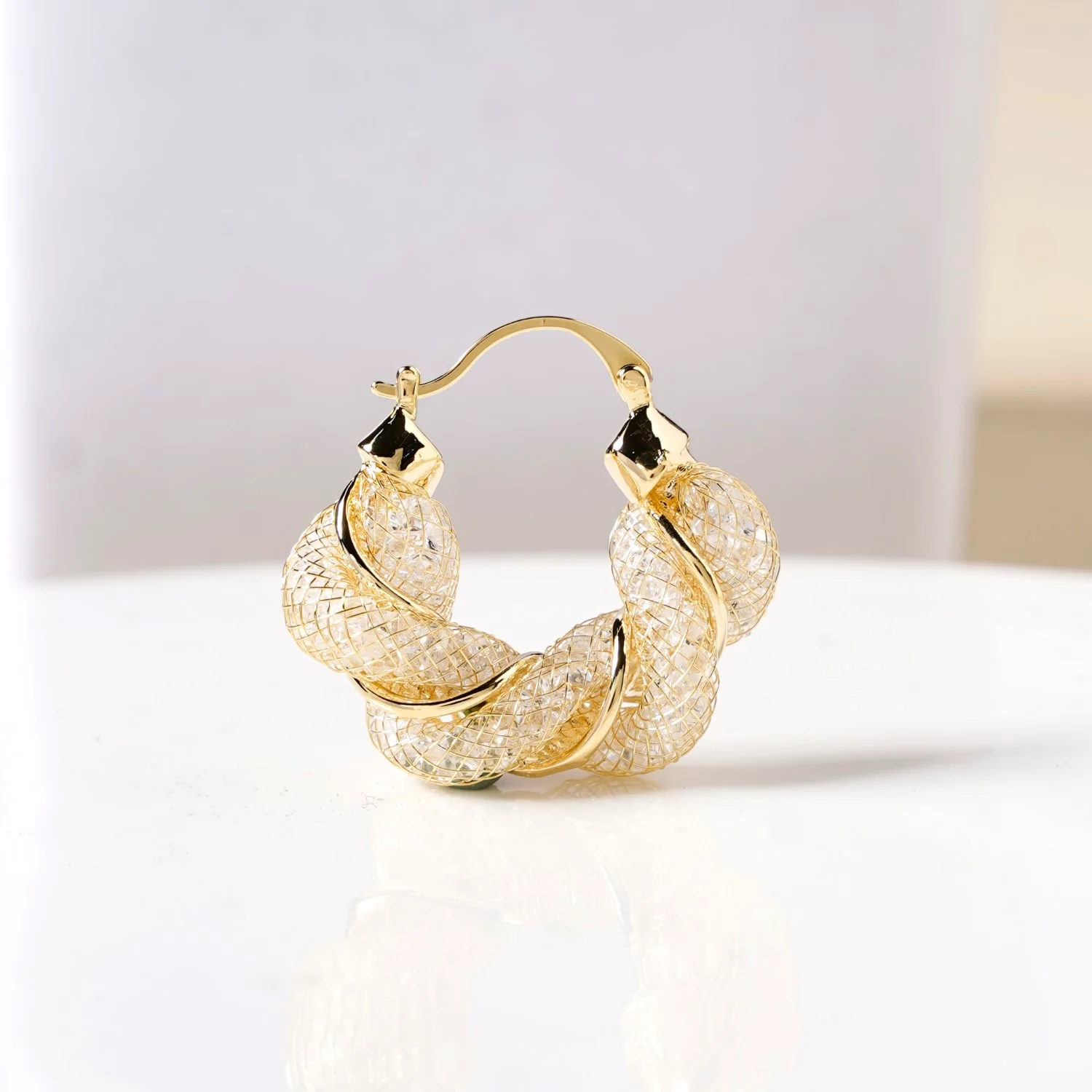 Spiral Glow Hoops Gold - Image 2