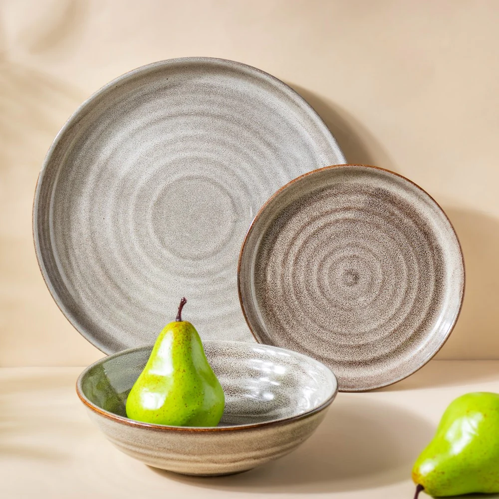 Spiral Handcrafted Serving Bowl Grey 500 ml - Image 6