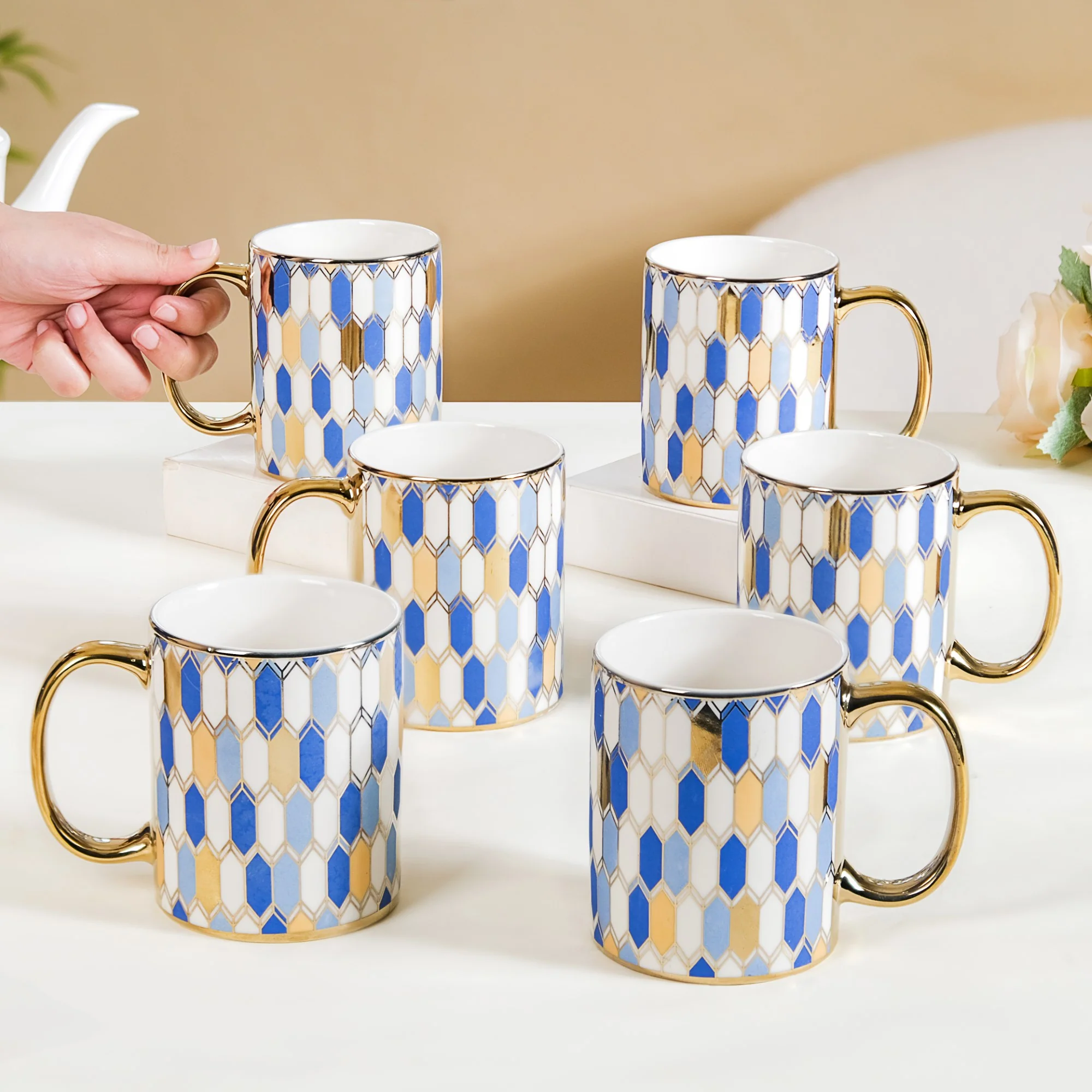 Splendor Ceramic Cup Set of 6 350ml - Image 2