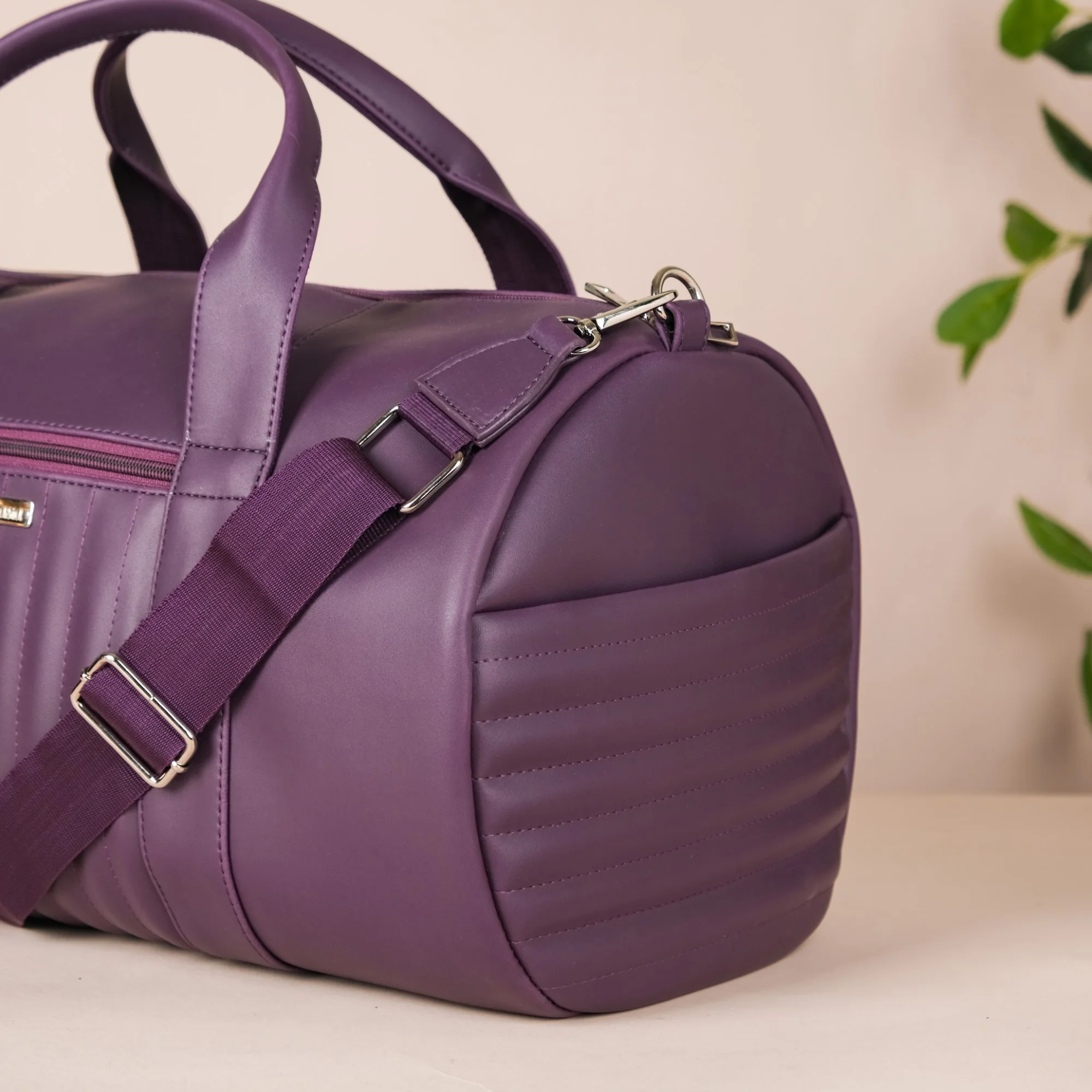 Sporty Duffel Bag Purple Large 17x9 Inch - Image 13