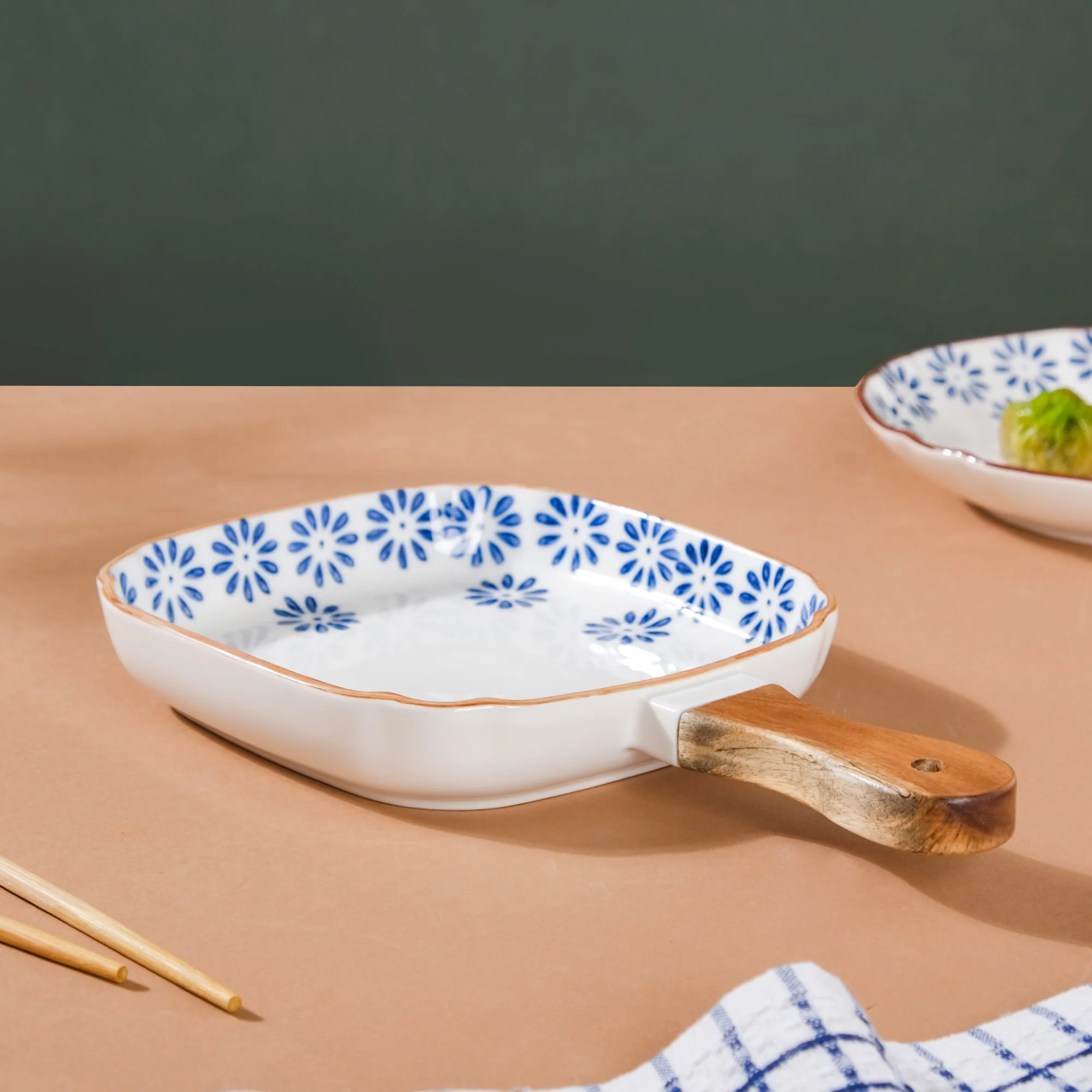 Square Ceramic Pasta Plate - Image 3