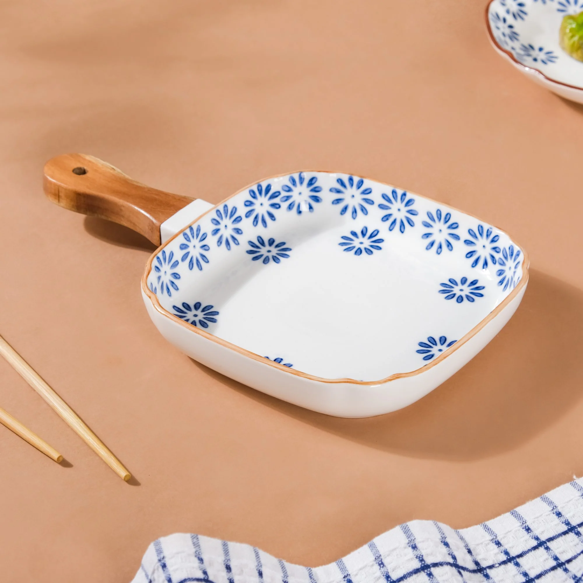 Square Ceramic Pasta Plate - Image 4