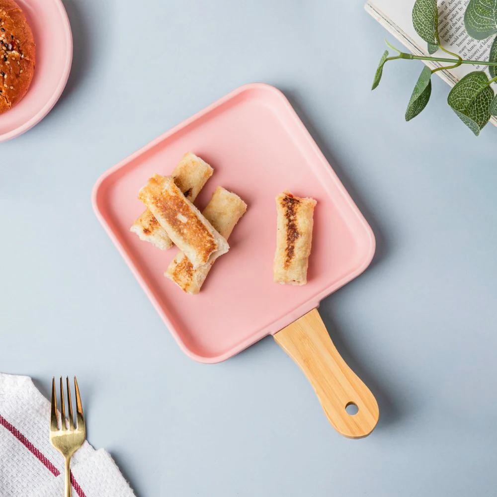 Square Plate With Wooden Handle - Image 2