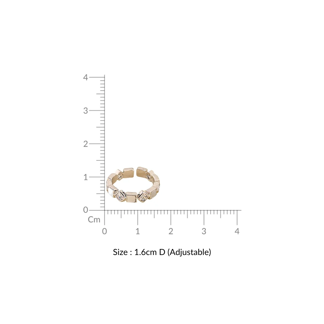 Squared In Sparkle Silver Ring - Image 3