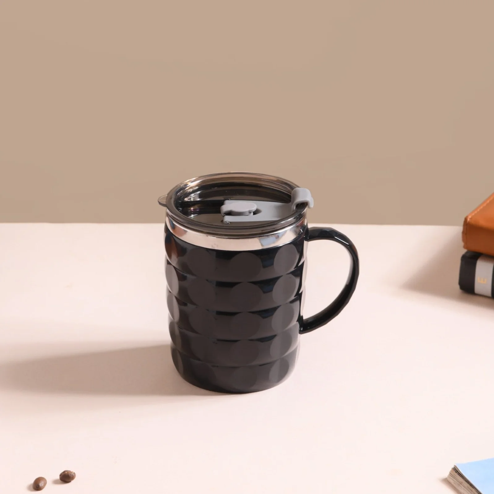 Stainless Steel Travel Mug For Car Black 400ml - Image 4