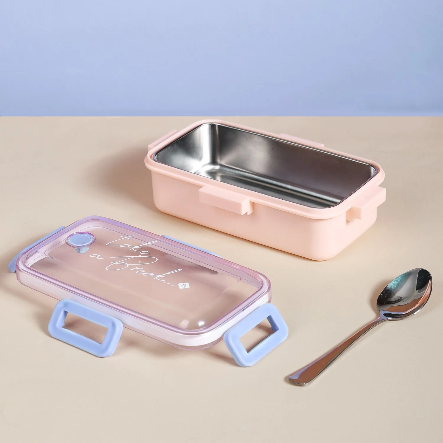 Stainless Steel Lunch Box For Office Small Pink 530ml - Image 3