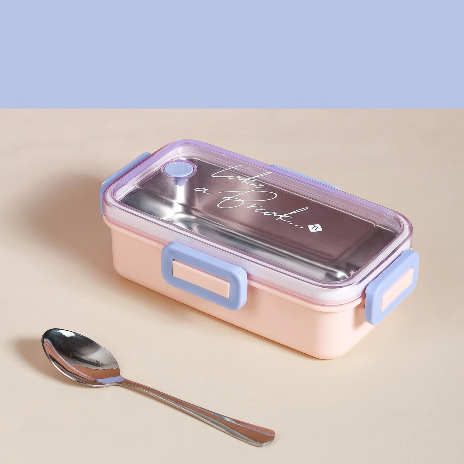 Stainless Steel Lunch Box For Office Small Pink 530ml - Image 4