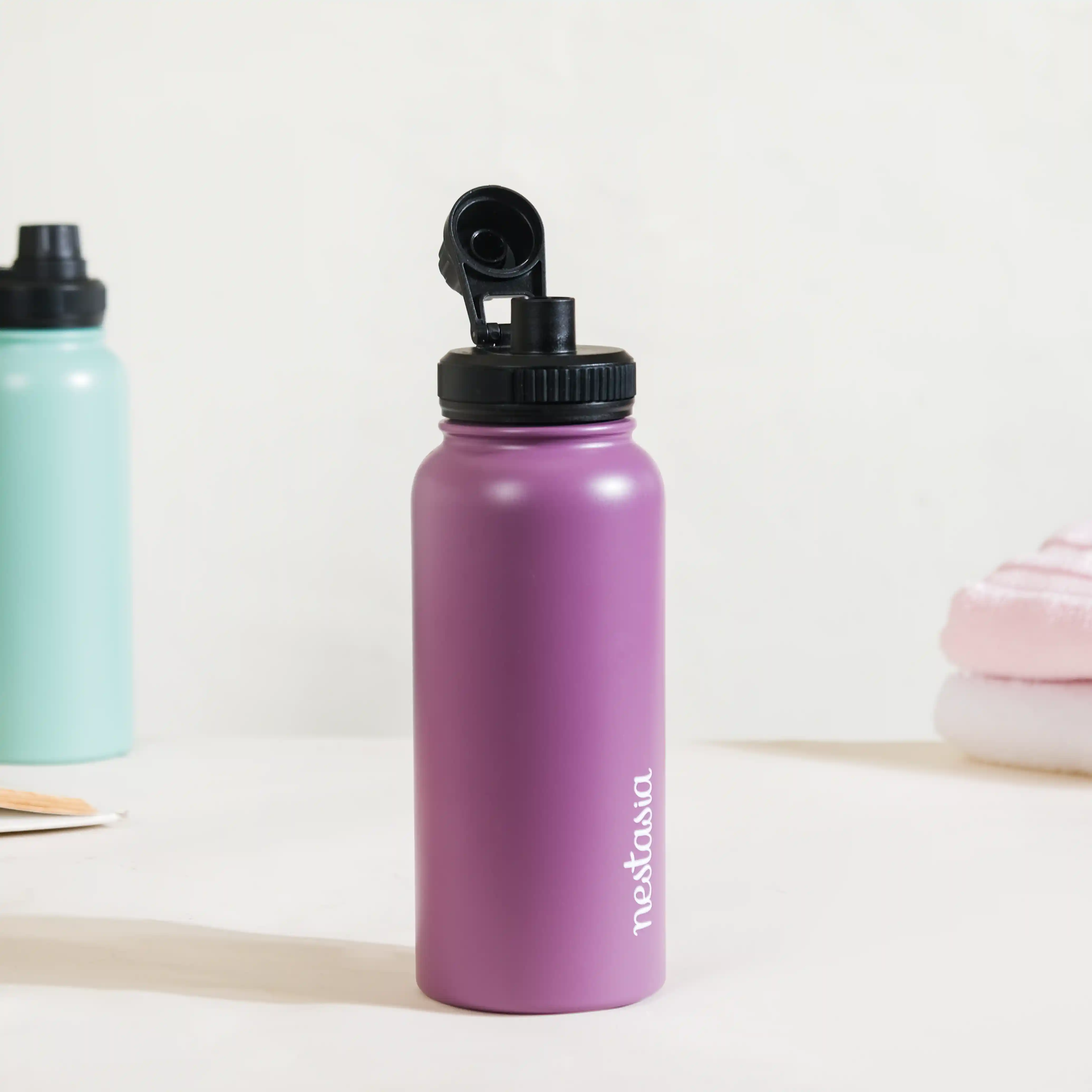 Stainless Steel Sipper Bottle Purple 1L - Image 16