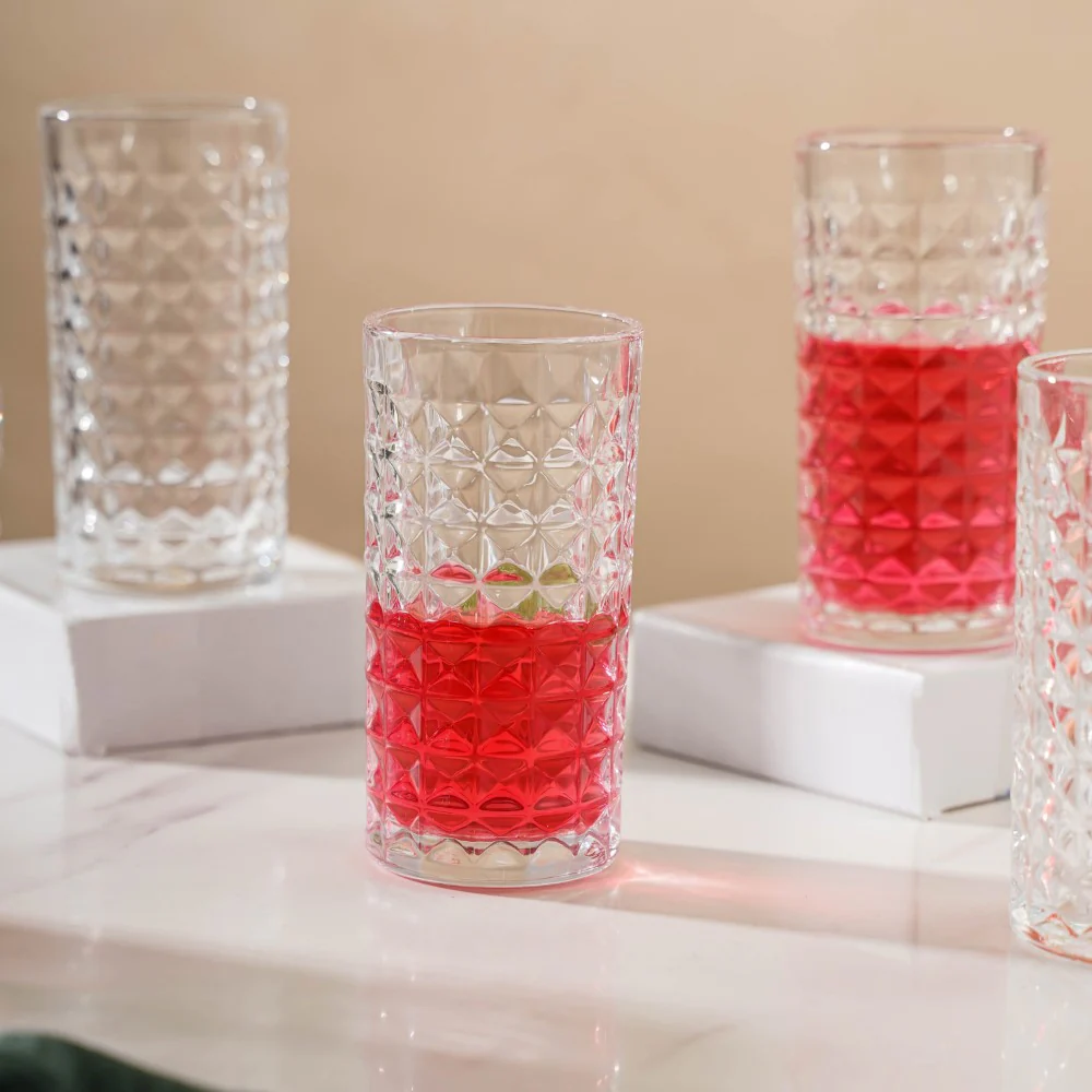 Starcut Textured Large Drinkware Glass Set of 6 250 ml - Image 5