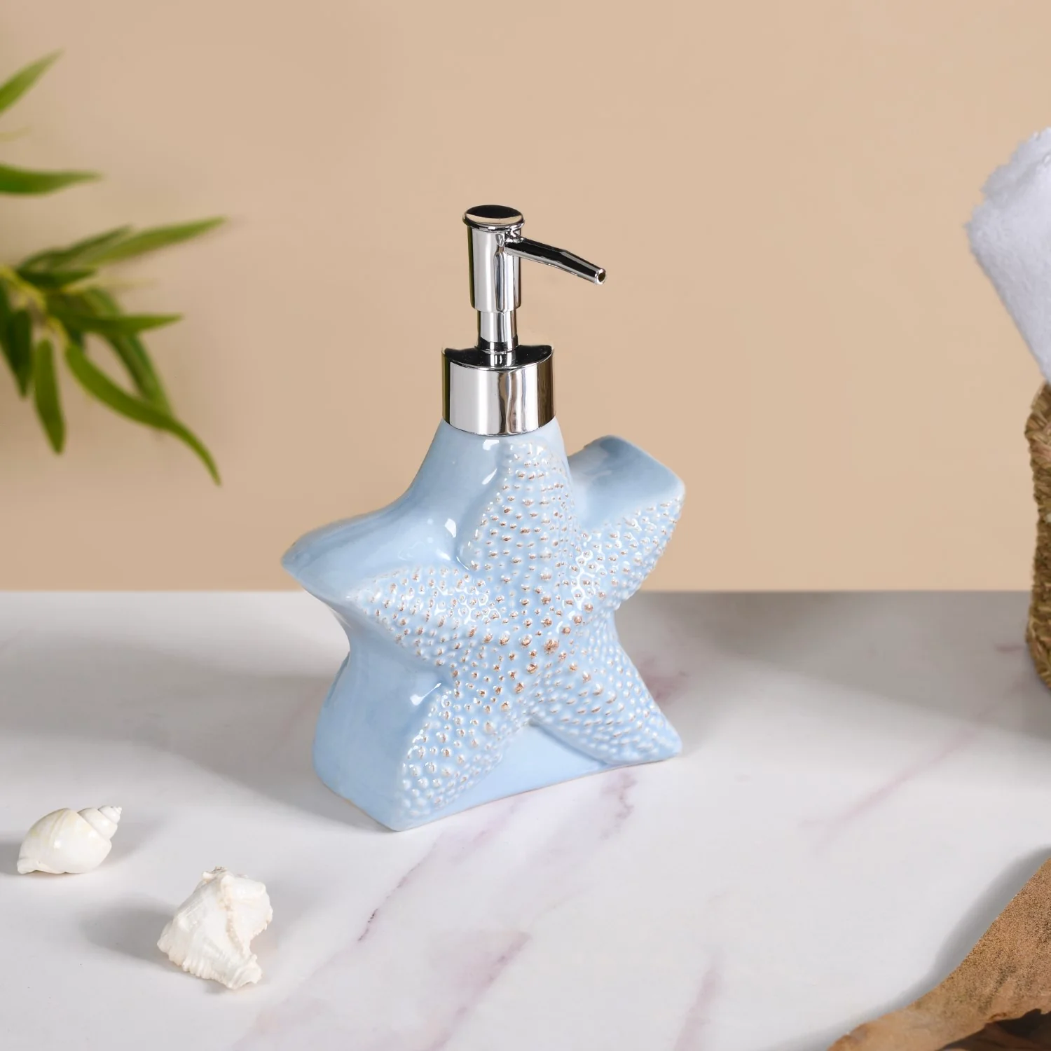 Starfish Ceramic Soap Dispenser Blue - Image 3