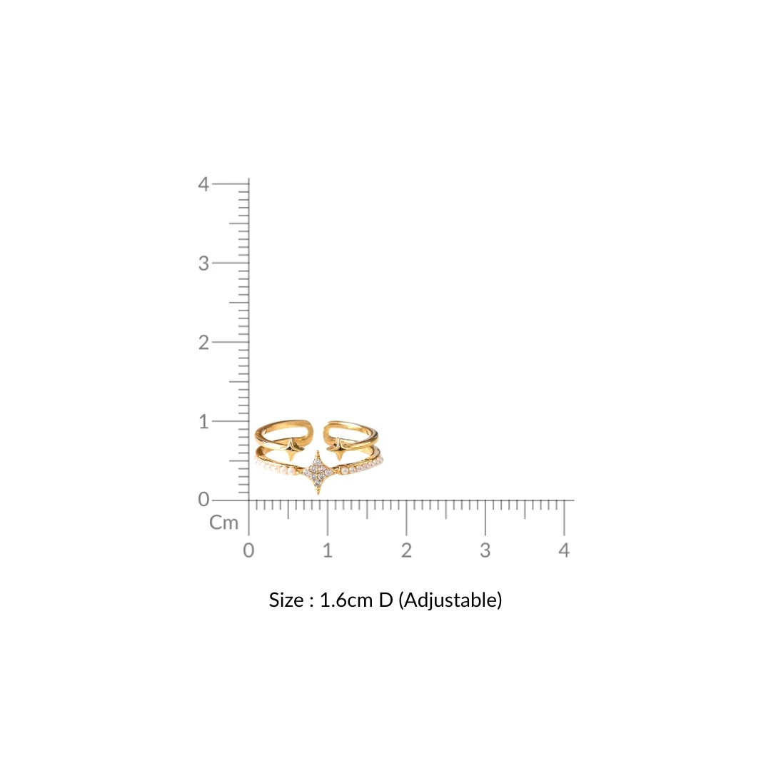 Starlit Gold Twin Band Ring - Image 3