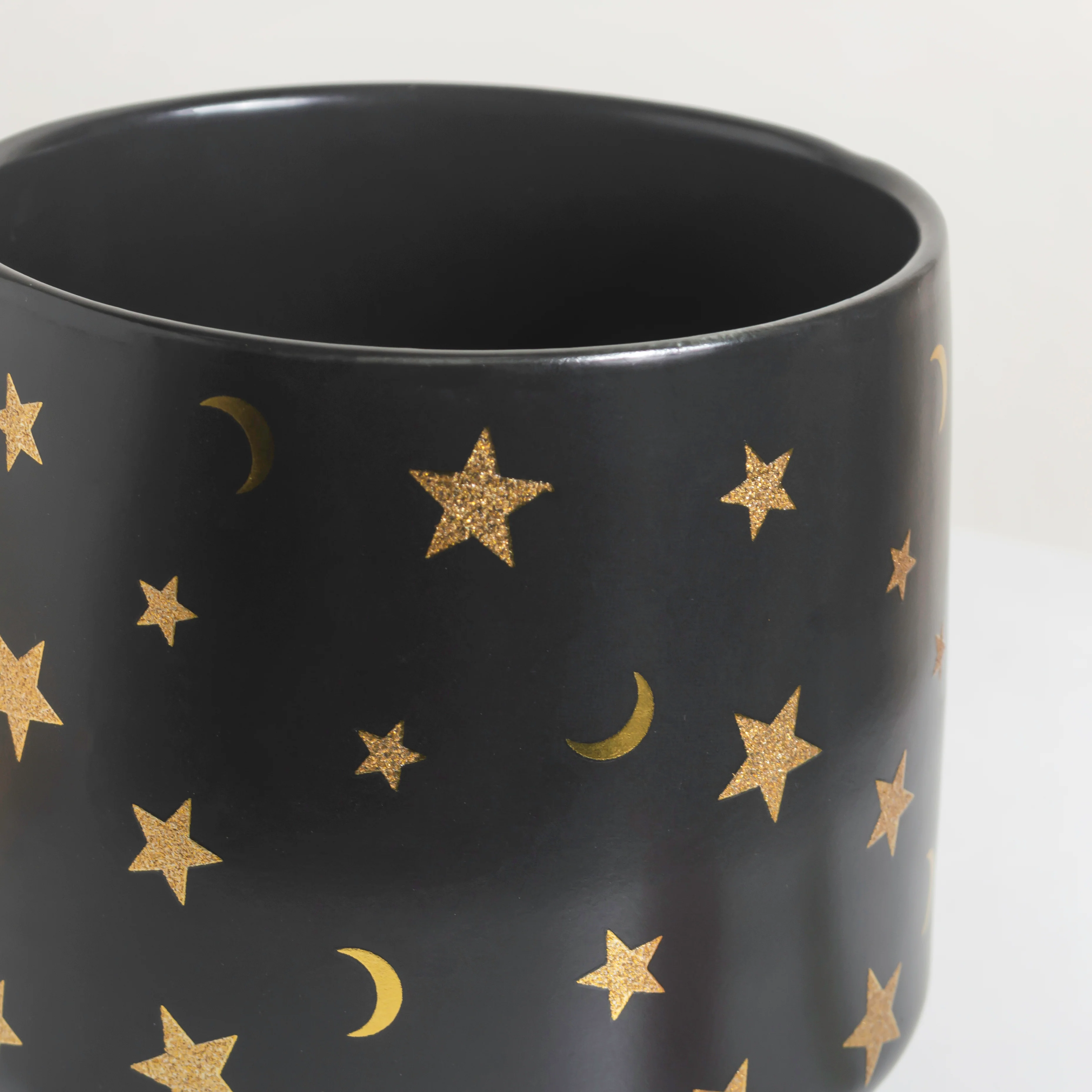 Stars and Moons Black Ceramic Planter Large - Image 11
