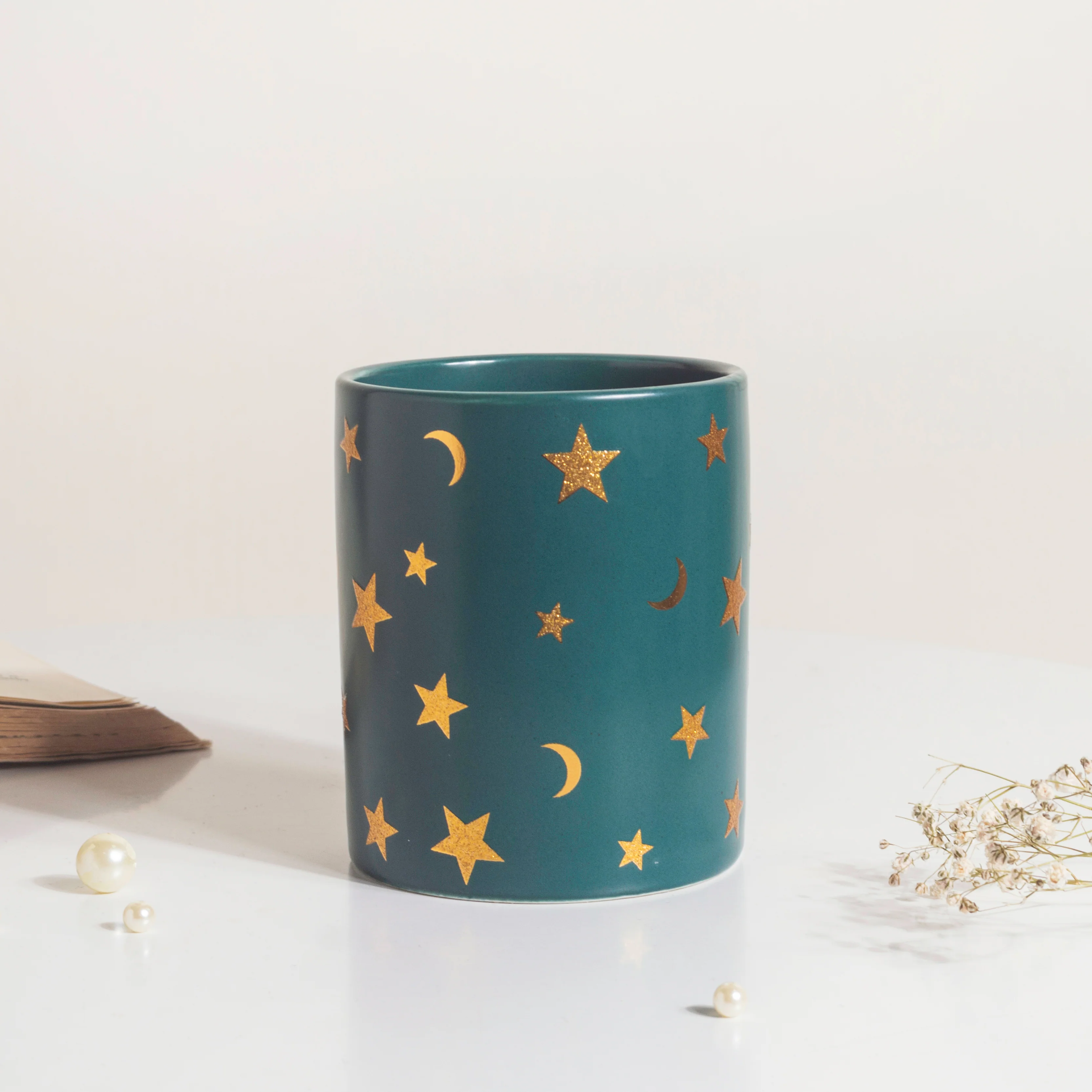 Stars and Moons Green Ceramic Organiser - Image 5