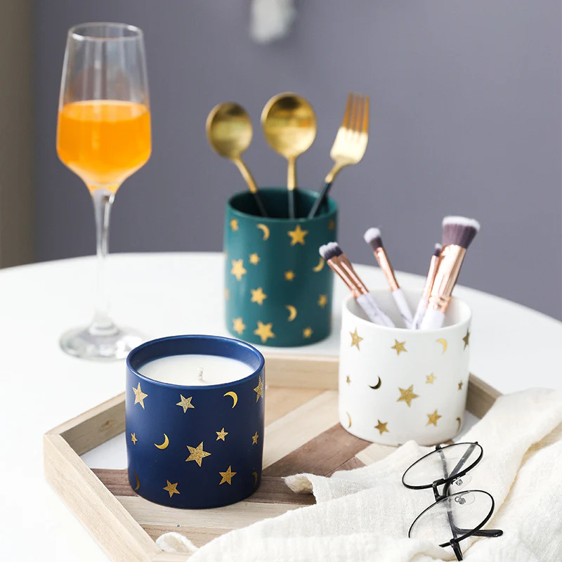 Stars and Moons Green Ceramic Organiser - Image 9