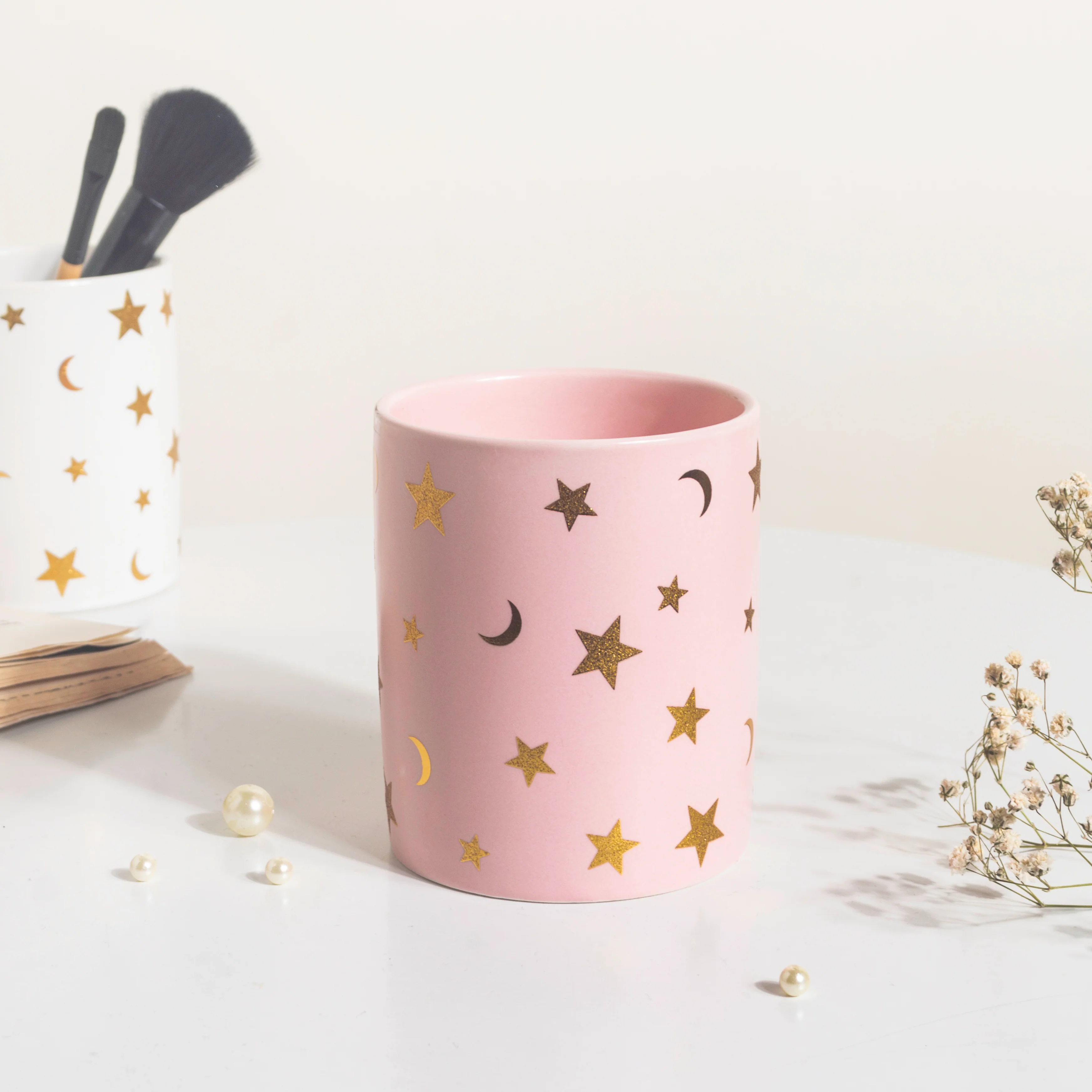 Stars and Moons Pink Ceramic Organiser - Image 5