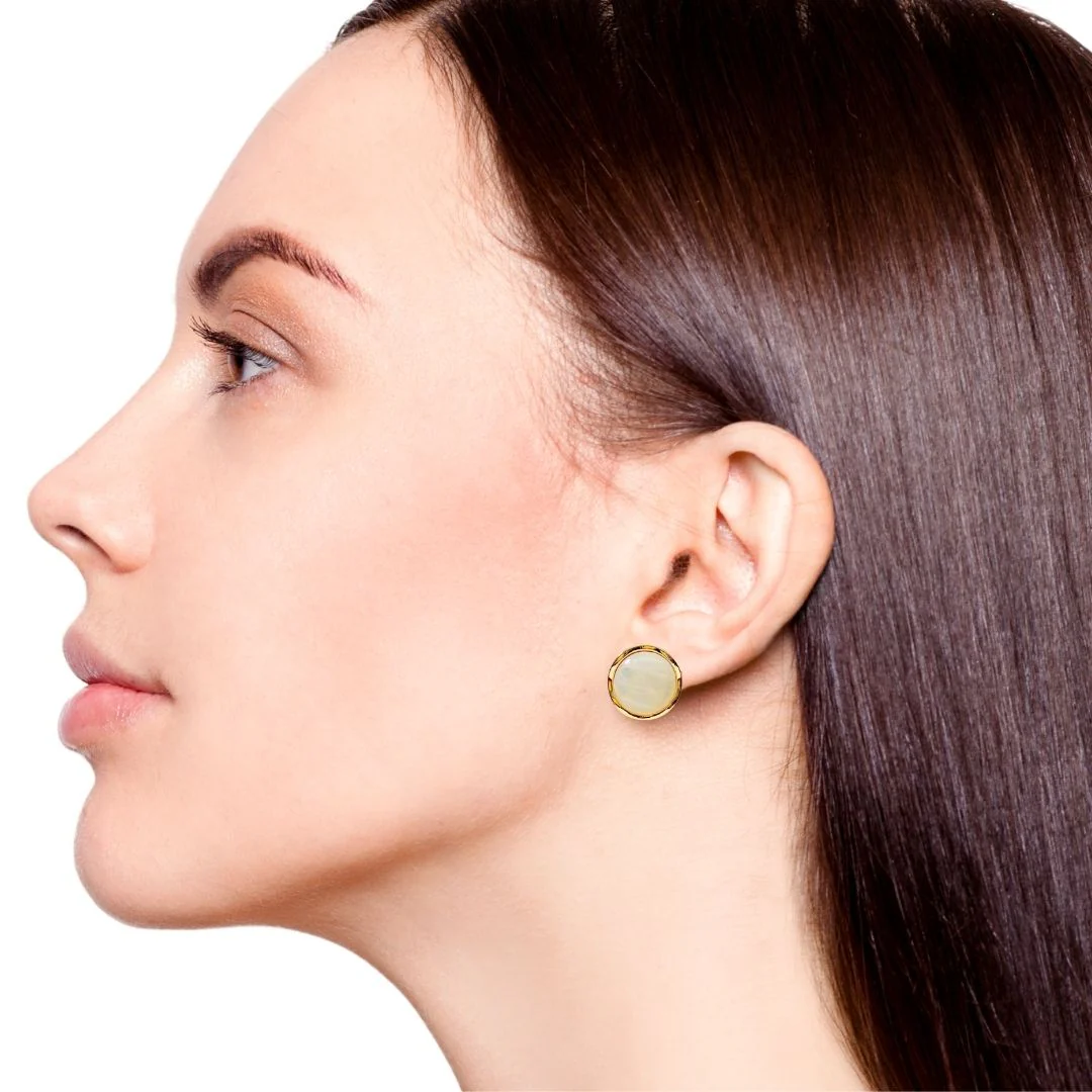 Statement Mother Of Pearl Stud Earrings - Image 5