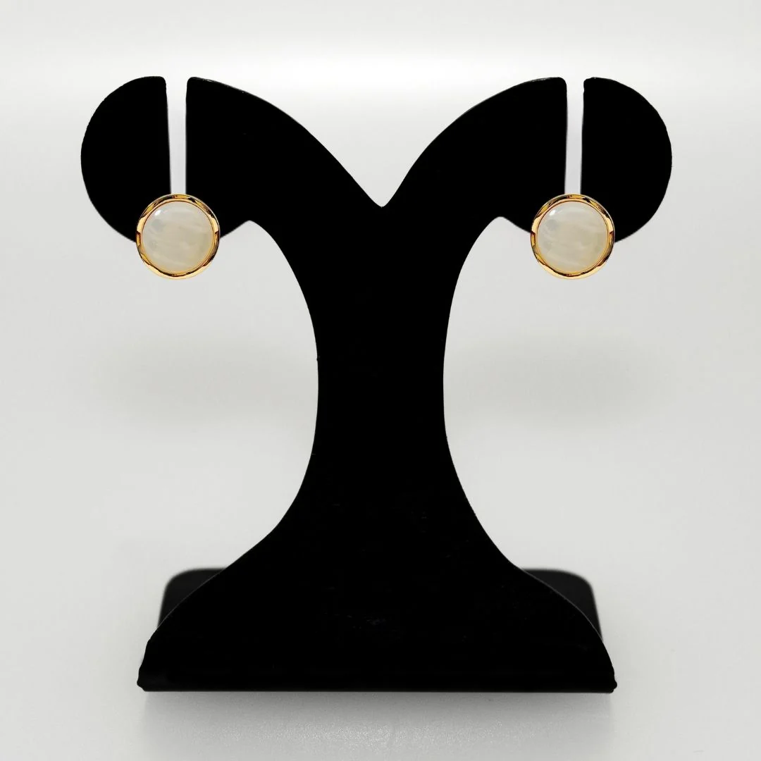 Statement Mother Of Pearl Stud Earrings - Image 6