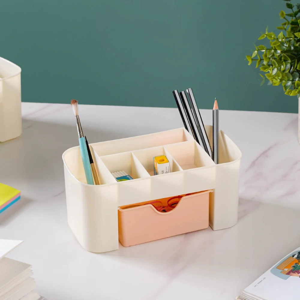 Stationery Organizer With Drawer Beige - Image 7