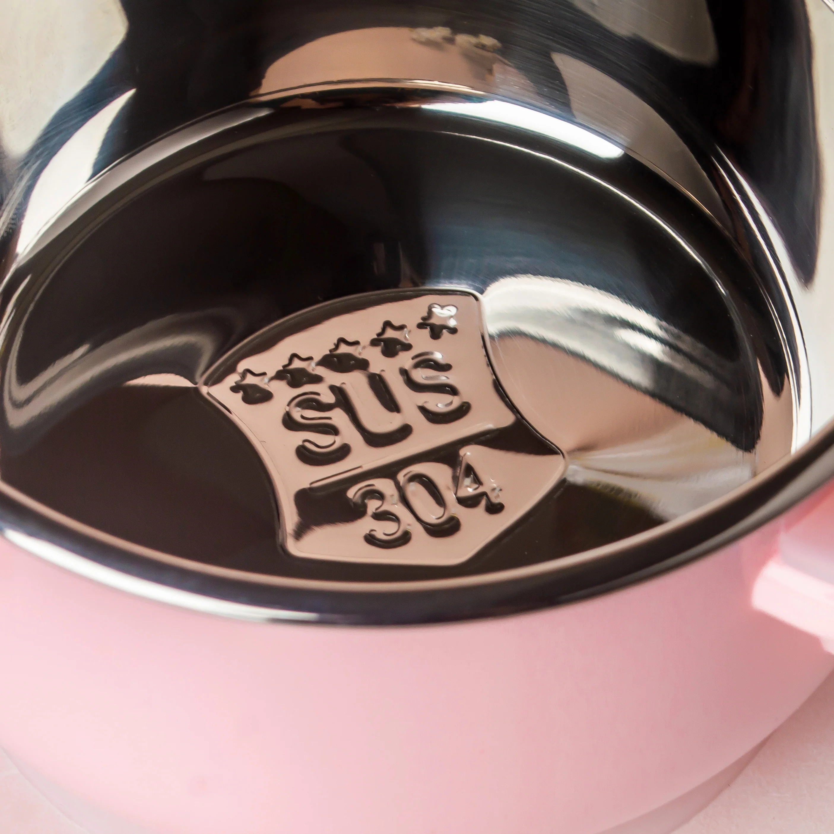 Steel Food Bowl With Heating Water Chamber Pink 400 ml - Image 4